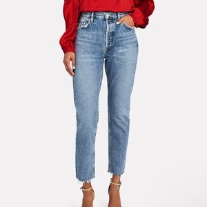 AGOLDE Jamie High-Rise Skinny Jeans Raw Hem Button Fly 27